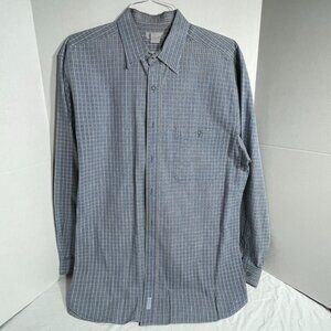 Northwest Blue Buttondown Shirt, LS, L, Light Blue/White Plaid, 100% Cotton